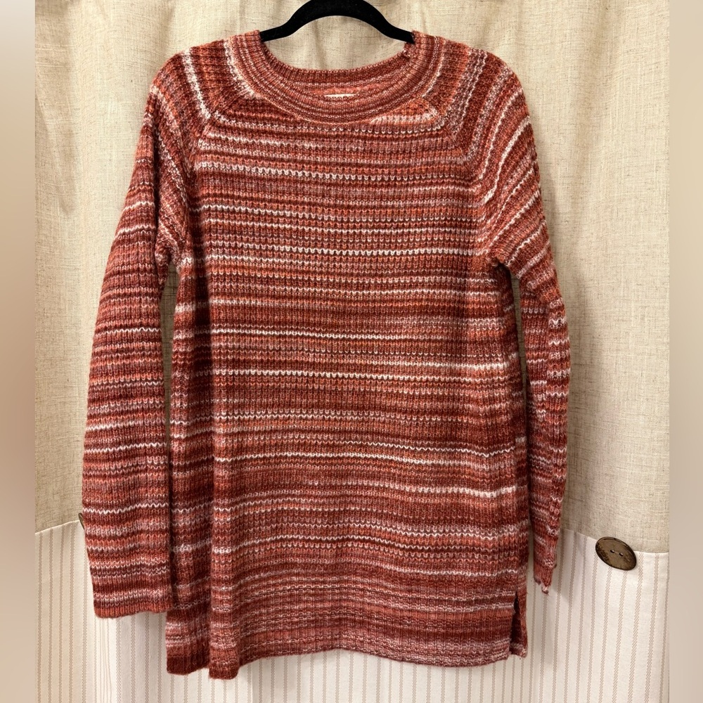 a.n.a Women's Striped Knit Sweater in Red and White